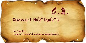 Oszvald Mátyás névjegykártya